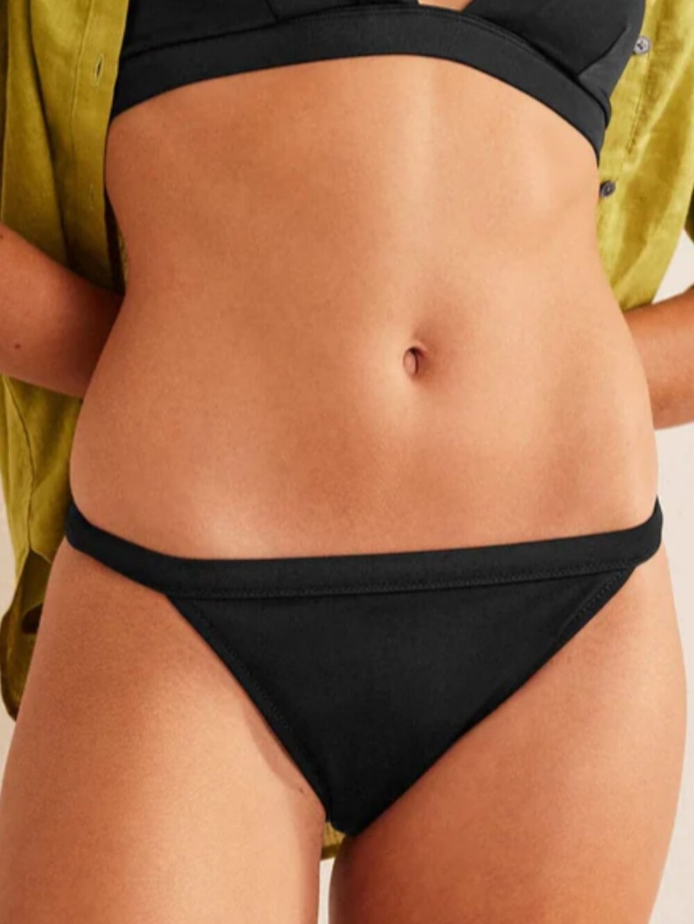 Boden NWT Classic Tanga Bikini Bottom Sz 8 Black Swim Suit
